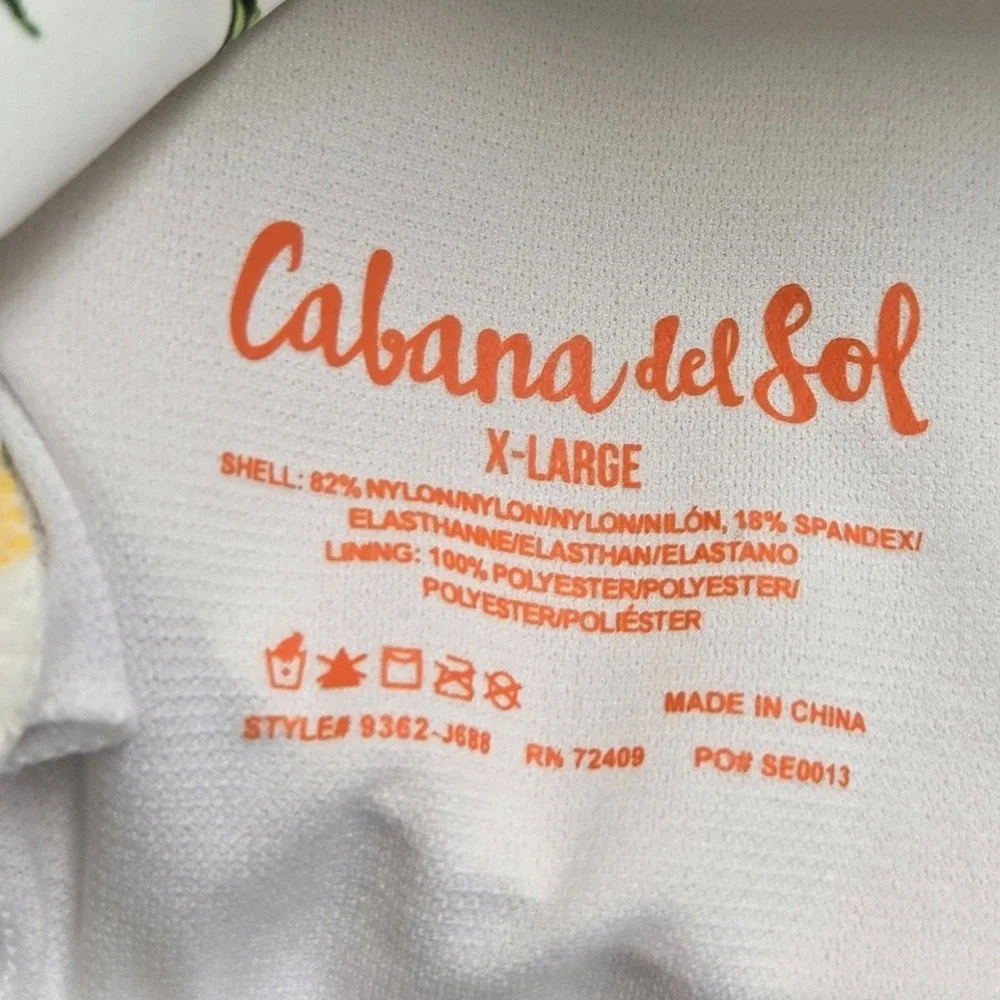 Cabana Del Sol Bikini XL Lemon Twist Off Shoulder Summer Coastal Whimsical Fruit